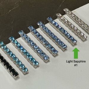 Danny Pollak Light Sapphire Swarovski Crystal Bobby Pin (#1) - approx. 2.5 in.